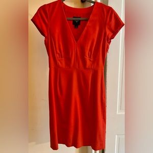 Orange red suit dress.